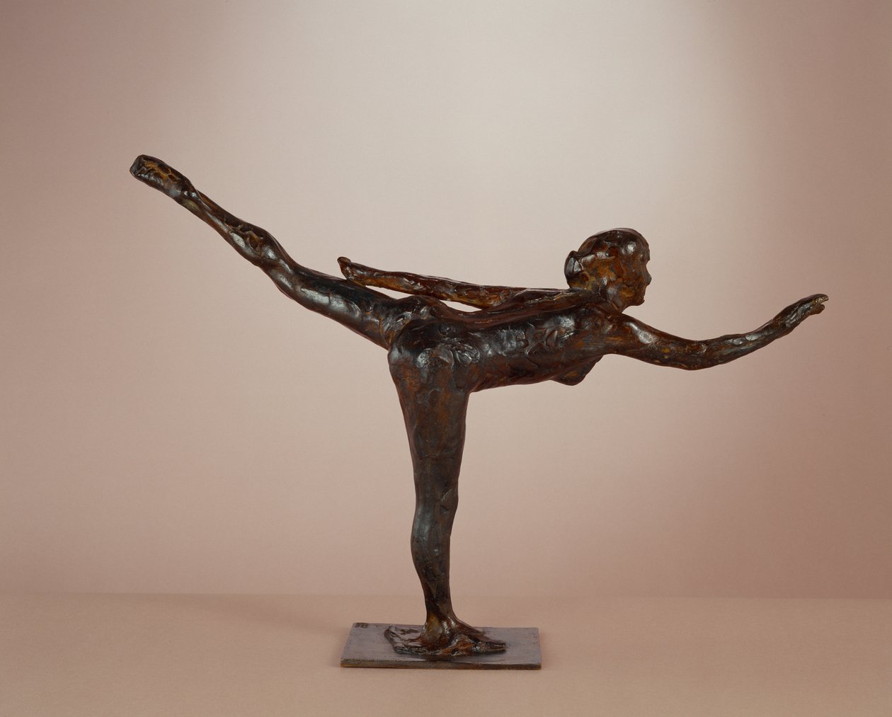 Dancer: Arabesque on Right Leg, Left Arm in Line by Edgar Degas