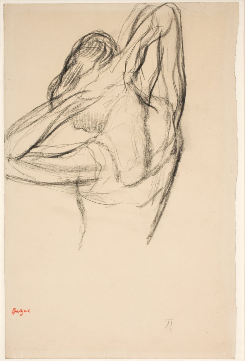 Dancer, Half-Body, Arms Crossed Behind Her Head, c.1890 by Edgar Degas