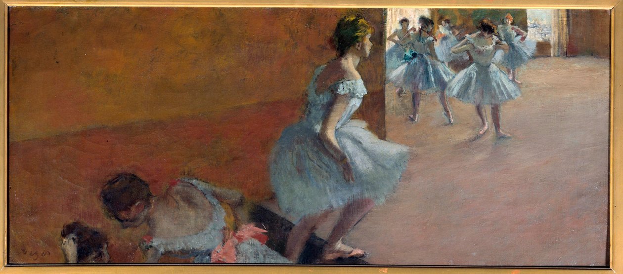 Dancers climbing the stairs by Edgar Degas