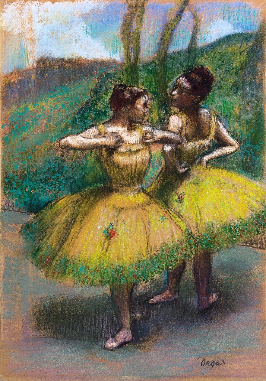 Dancers in Yellow Skirts by Edgar Degas