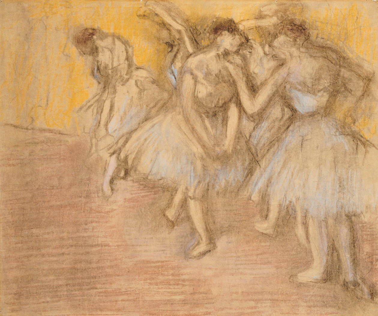 Five Dancers on Stage, c.1906-08 by Edgar Degas