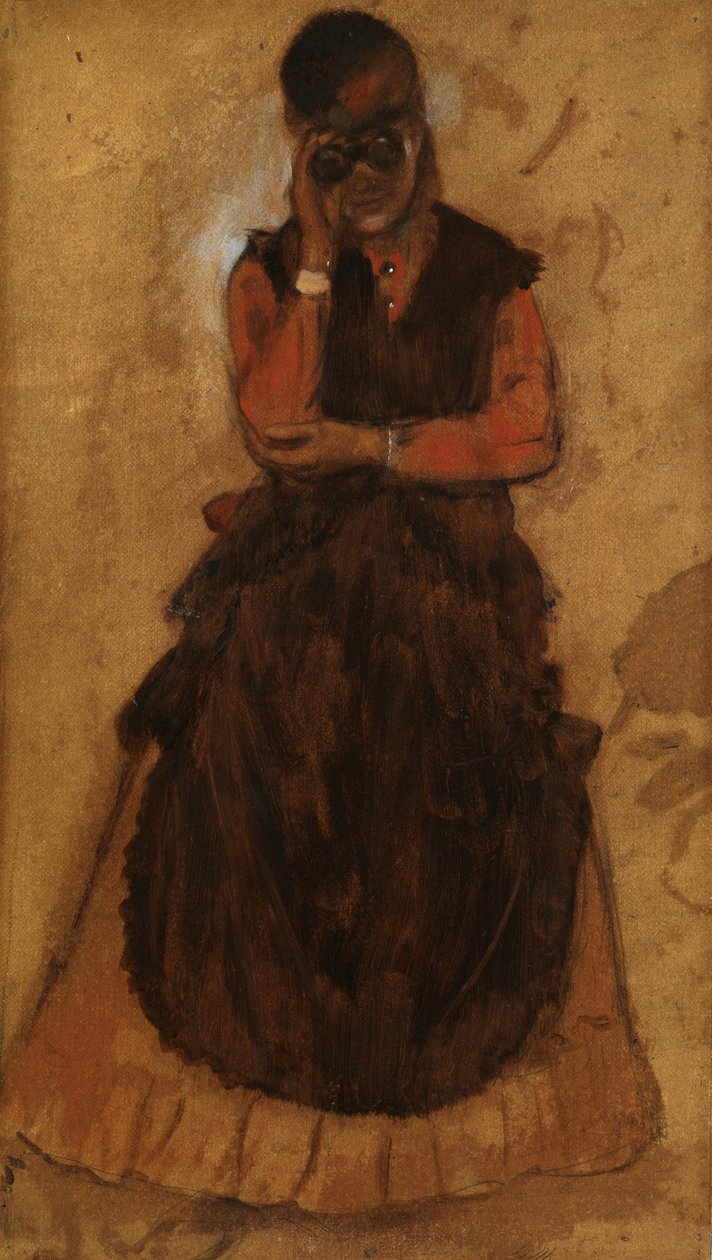Girl Looking Through Opera Glasses by Edgar Degas