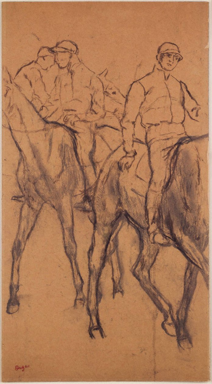 Jockeys on Horses by Edgar Degas