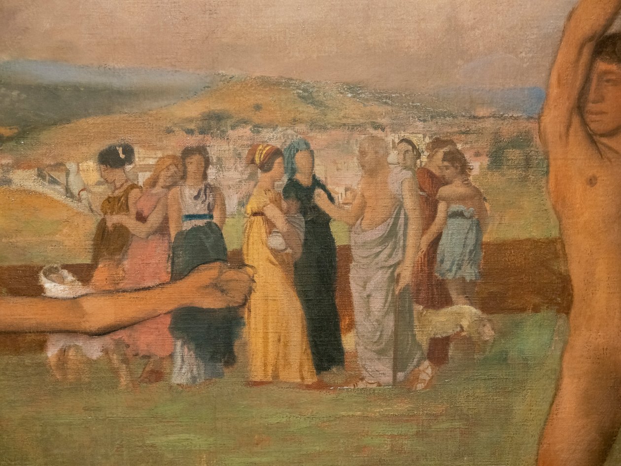 Little Spartan girls provoking boys (detail) by Edgar Degas