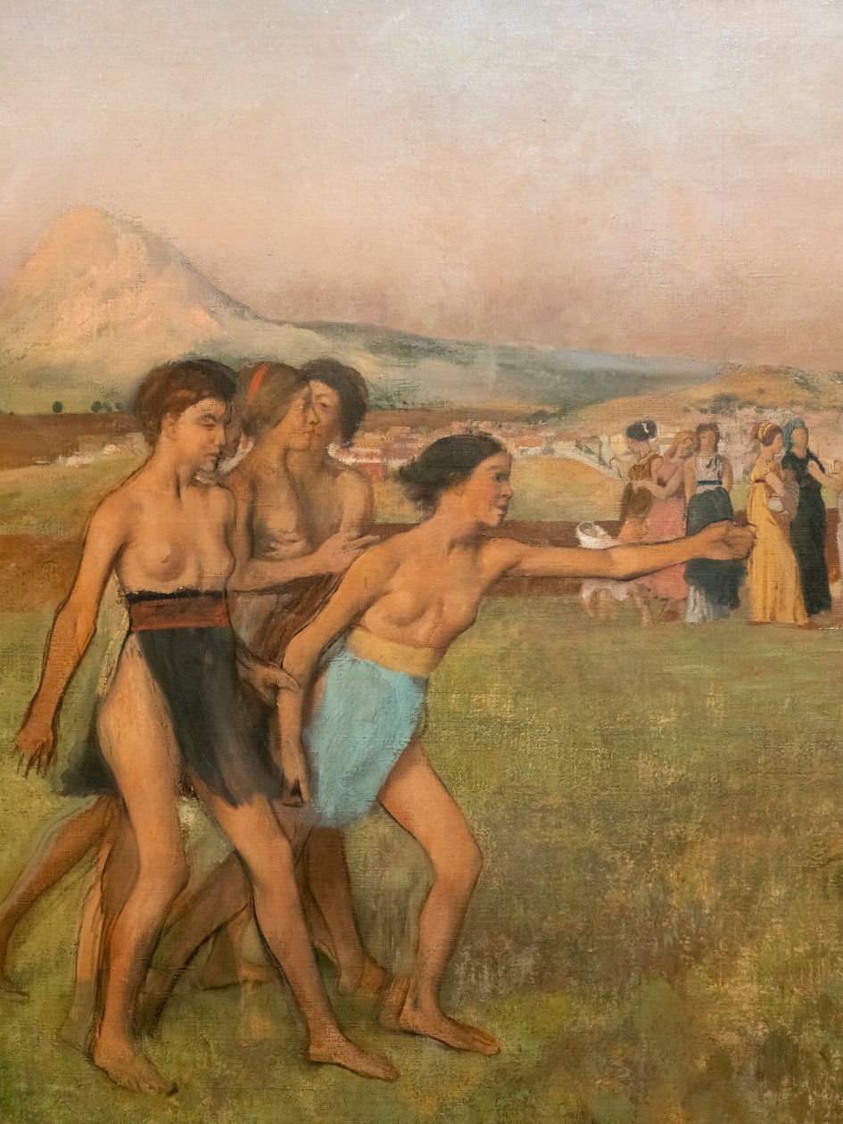 Little Spartan Girls Provoking Boys (detail) by Edgar Degas