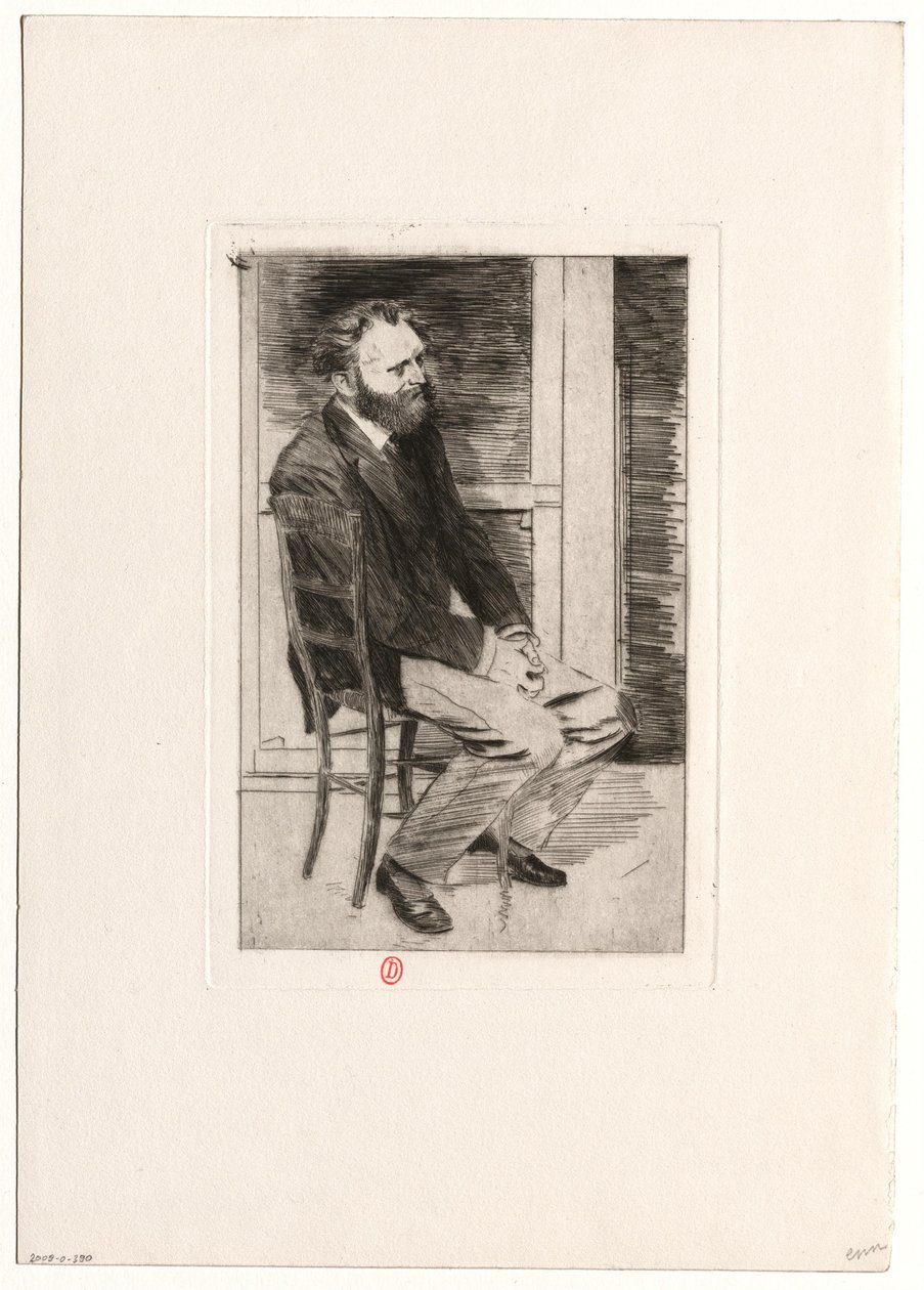 [Manet Seated, Turned to the Right] by Edgar Degas