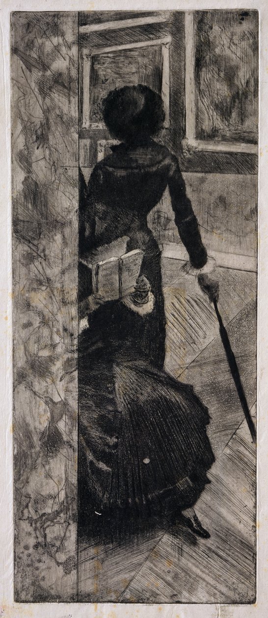 Mary Cassatt at the Louvre, The Paintings Gallery, 1879-80 by Edgar Degas