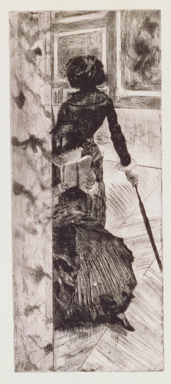 Mary Cassatt at the Louvre: The Paintings Gallery, 1879-80 by Edgar Degas