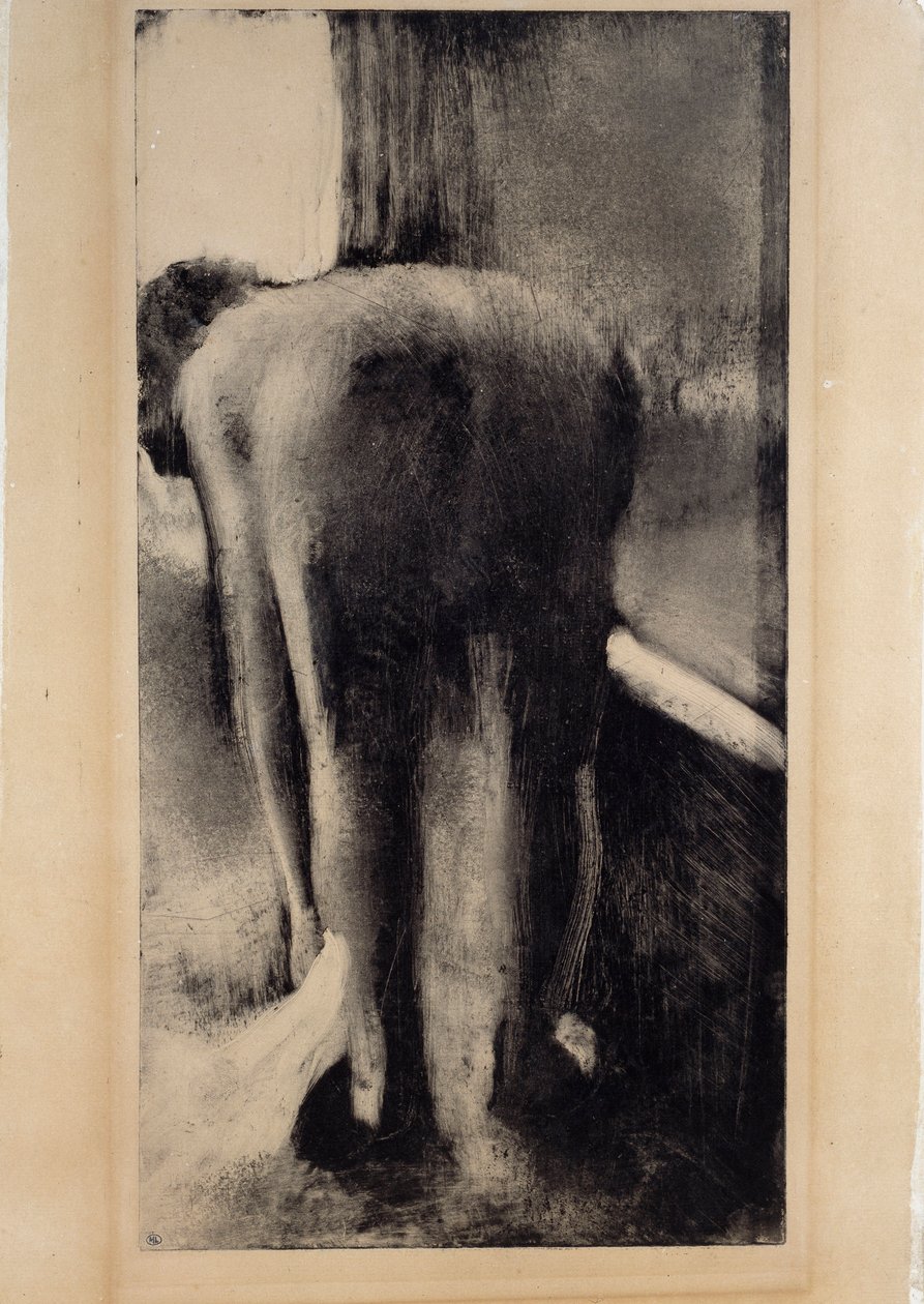 Naked Woman Washing Her Feet Near Her Bathtub by Edgar Degas