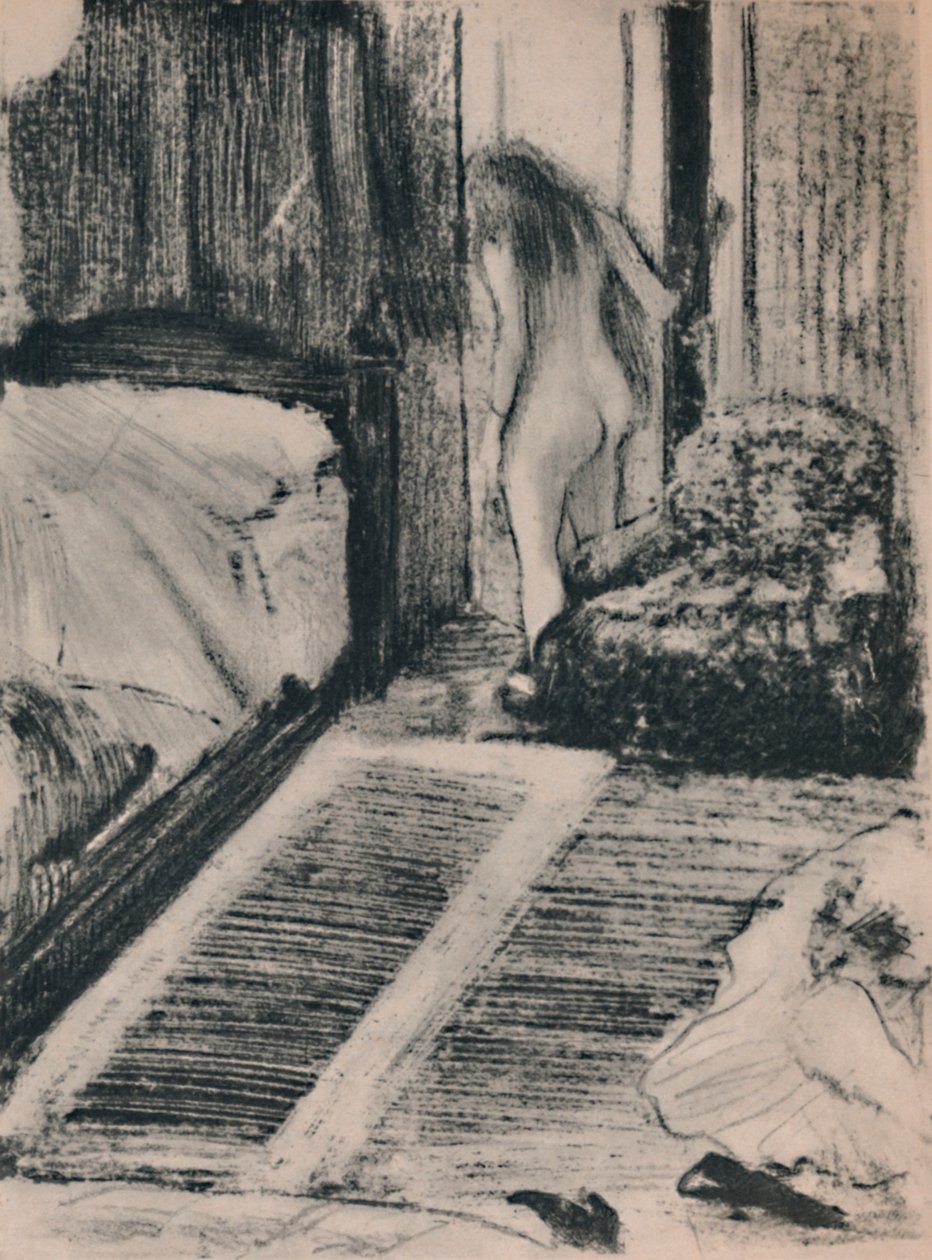 Nude Woman at the Door of Her Room by Edgar Degas
