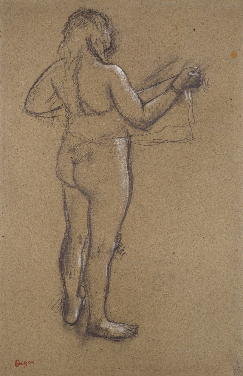 Nude Woman Drying Herself with a Towel, Seen from Behind by Edgar Degas