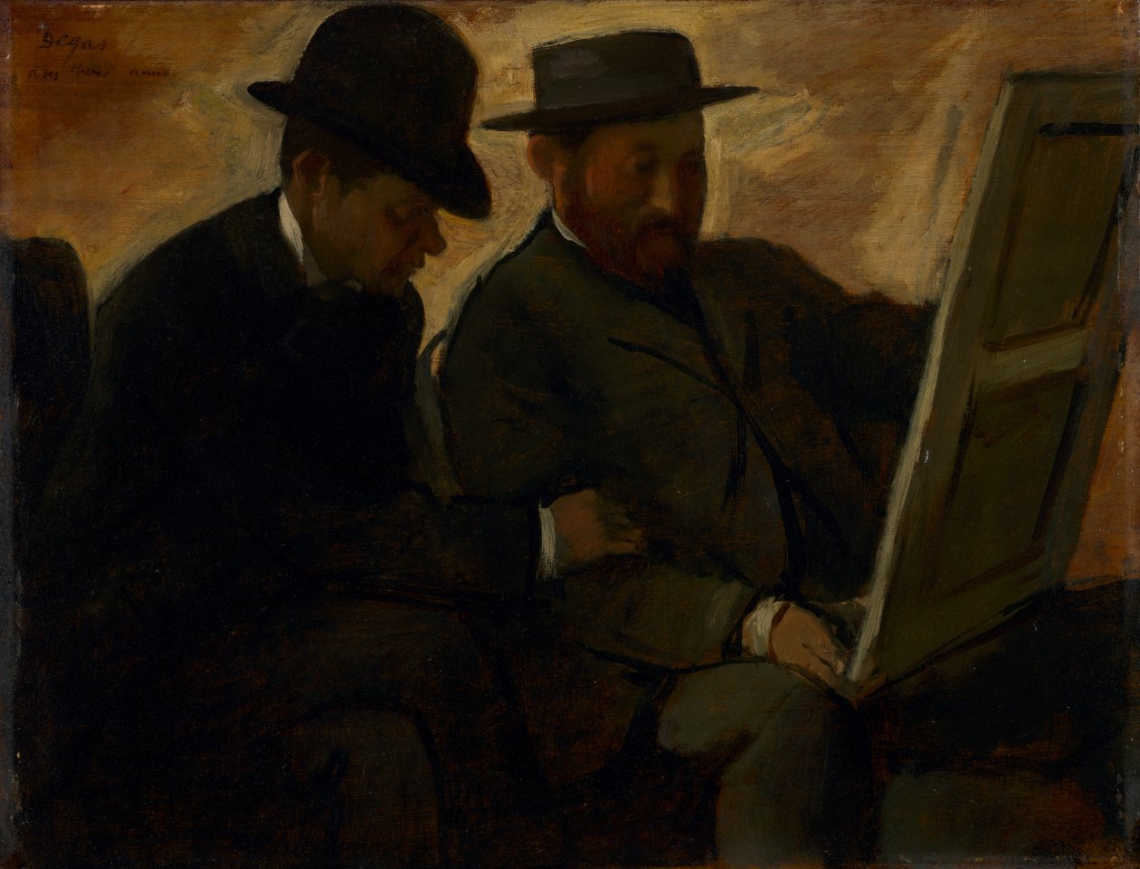 Paul Lafond and Alphonse Cherfils Examining a Painting by Edgar Degas
