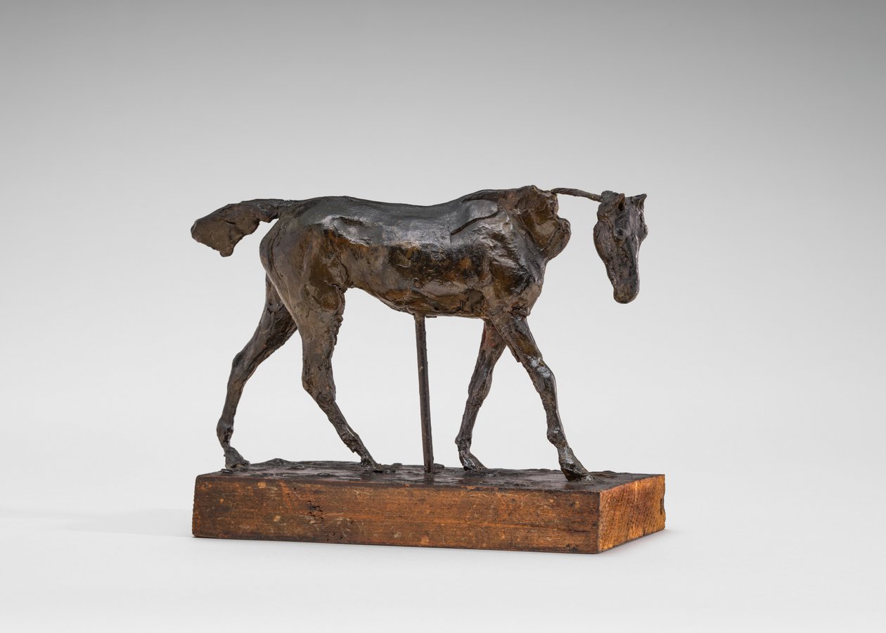 Thoroughbred Horse Walking, Part of the Neck Missing by Edgar Degas