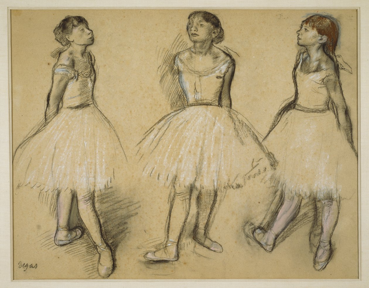 Three Studies of a Dancer in Fourth Position by Edgar Degas