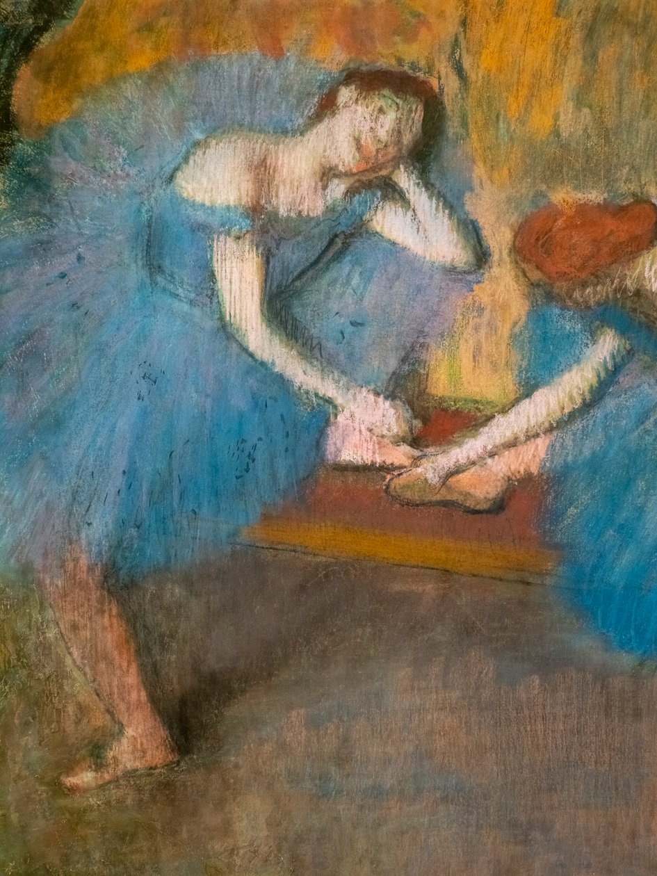 Two Resting Dancers (also known as “Blue Dancers”) (detail) by Edgar Degas