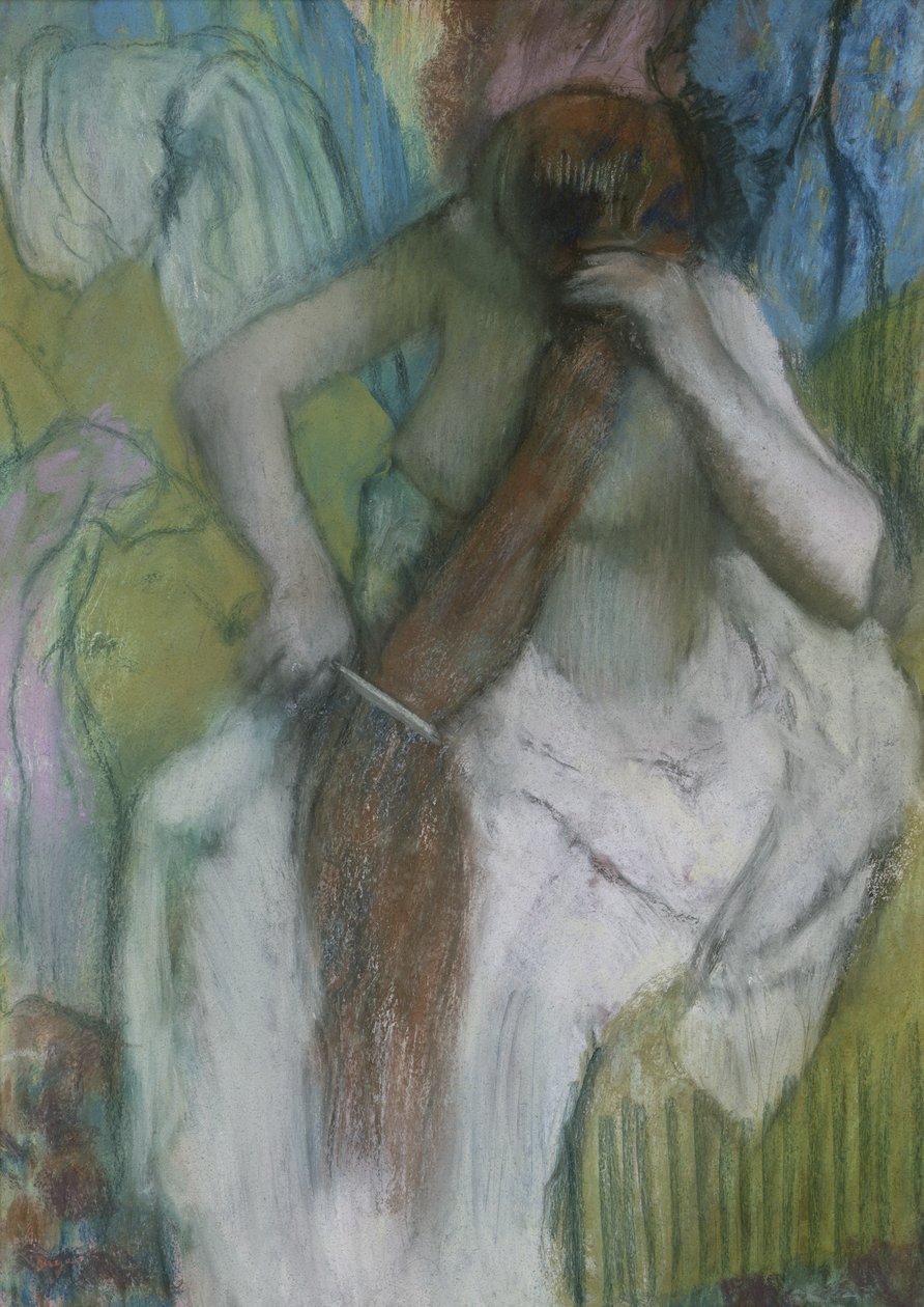 Woman Combing her Hair by Edgar Degas