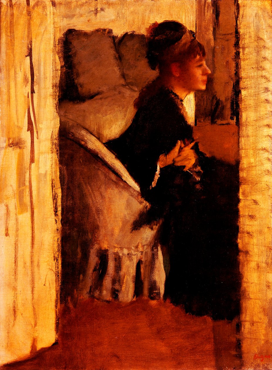 Woman Putting on her Gloves by Edgar Degas