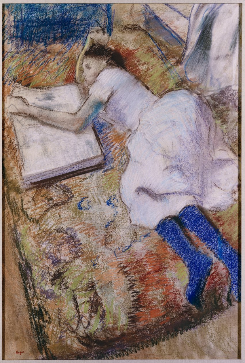 Young Girl Stretched Out Looking at an Album by Edgar Degas