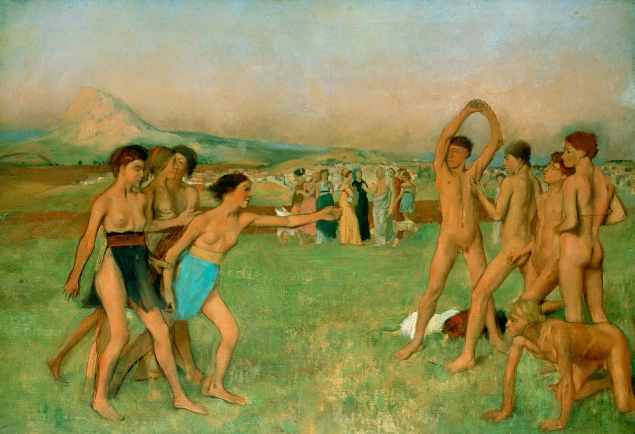 Young Spartans Exercising, c1860 by Edgar Degas