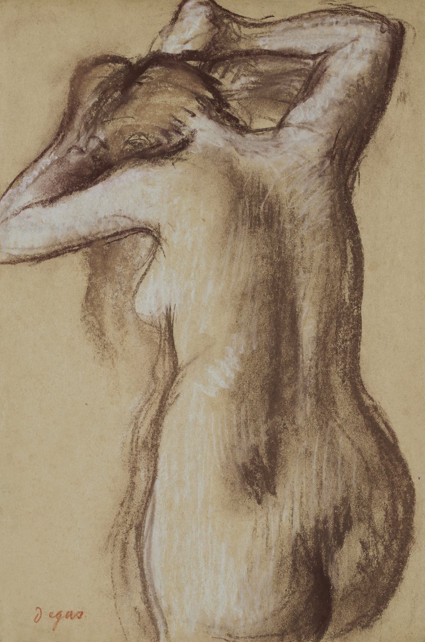Young Naked Woman Combing Her Hair by Edgar Degas