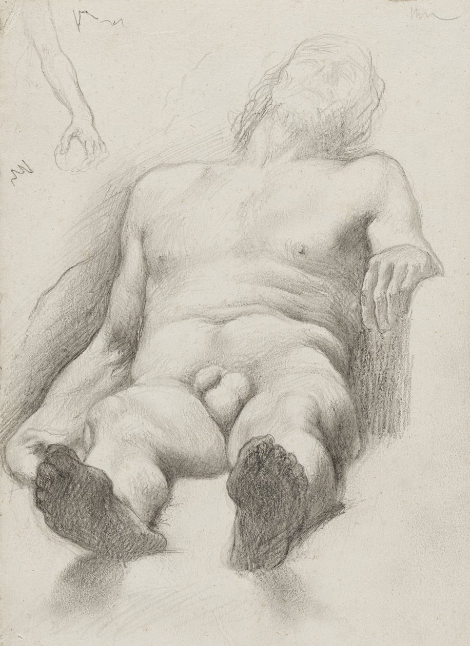 Étude - Homme Nu Couché by Edgar Degas