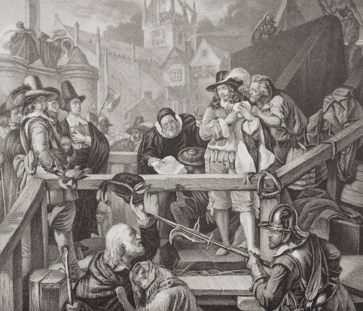 The Marquis of Montrose at the place of execution in the High Street of Edinburgh in 1650 by Edgar Melville (after) Ward