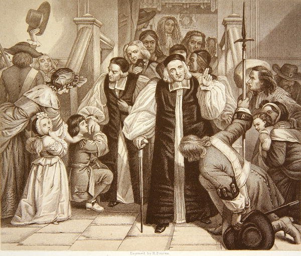 The Release of Seven Bishops after their trial in Westminster Hall, 29th June 1688, engraved by H.Bourne by Edgar Melville (after) Ward