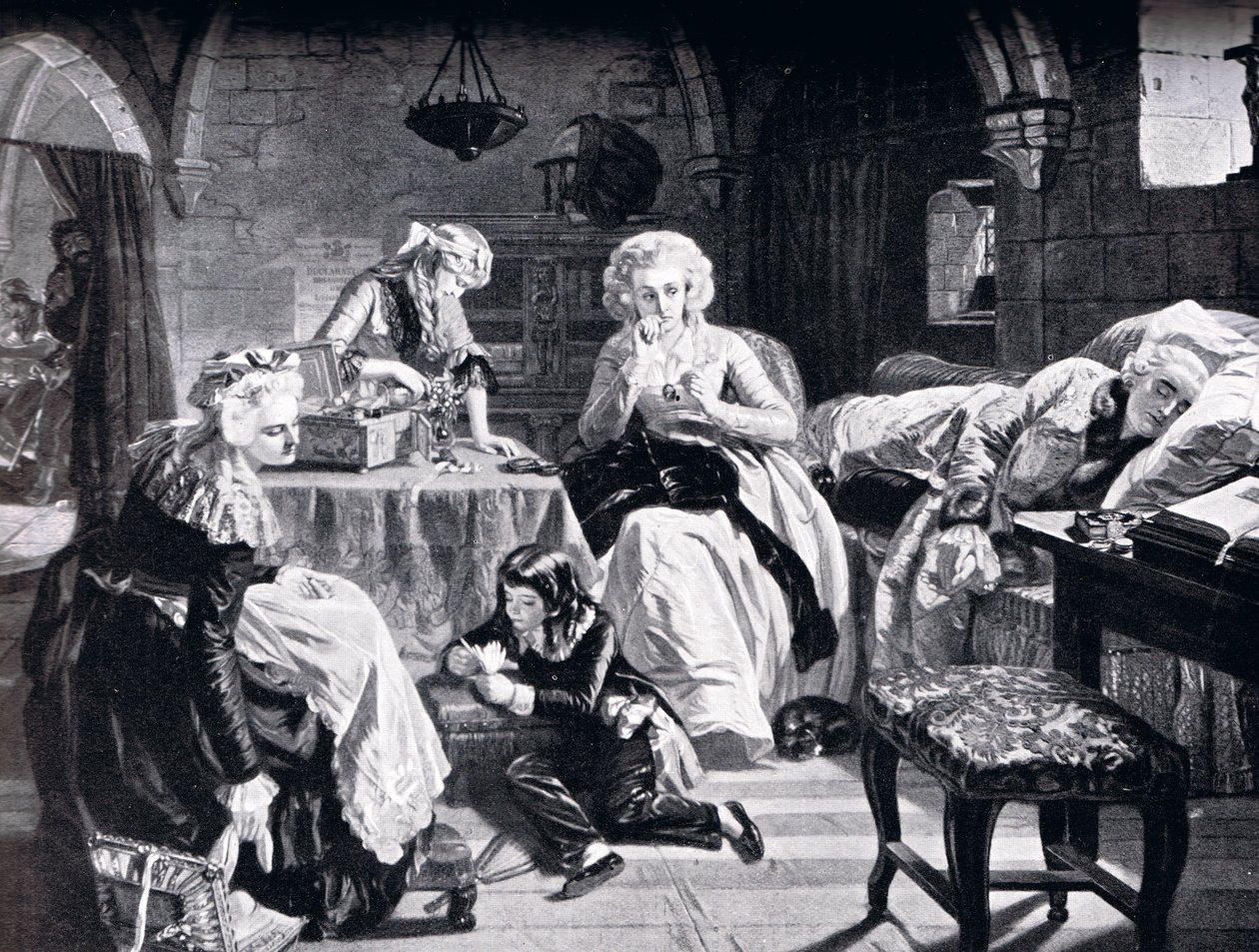 Louis XVI and His Family in the Chateau du Temple by Edgar Melville Ward