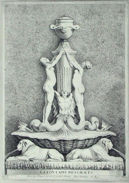 La Fontaine des Graces, engraved by Huquier by Edmé (after) Bouchardon