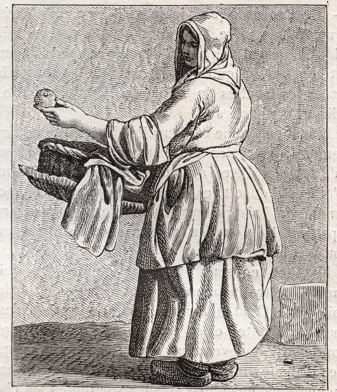 The Baked Apple Merchant - Small Trade of Paris (Studies Taken from the Lower People, or the Cries of Paris) - engraving by Edme Bouchardon by Edmé Bouchardon
