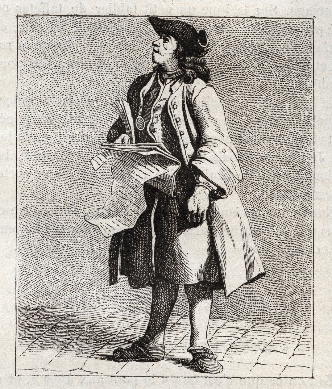 The Lottery Winner Announcer - engraving by Edme Bouchardon (1698-1762) by Edmé Bouchardon