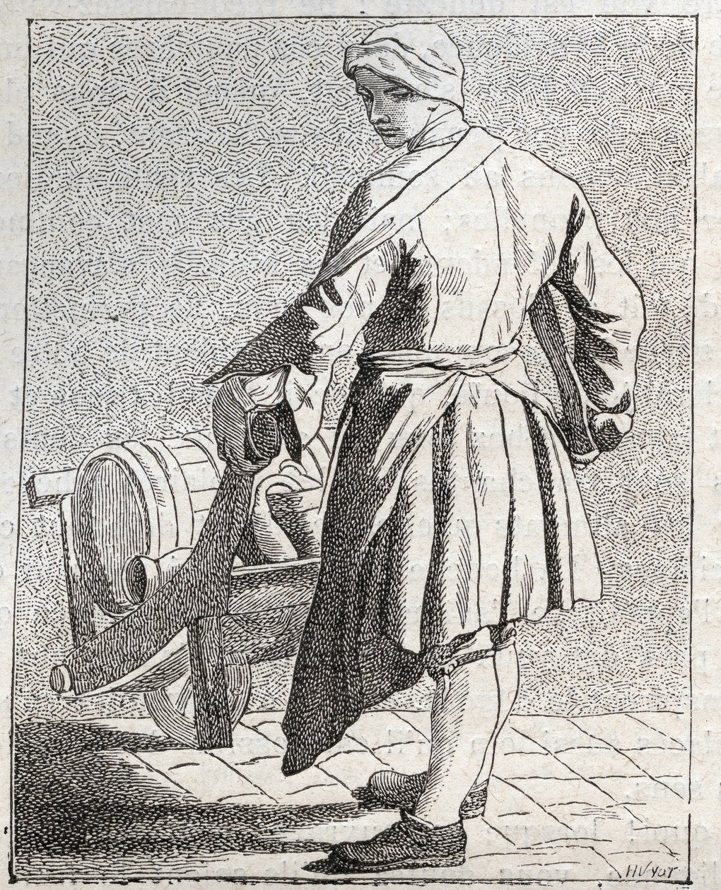 The vinegar merchant - Small trade of Paris (engraving by Edme Bouchardon) by Edmé Bouchardon