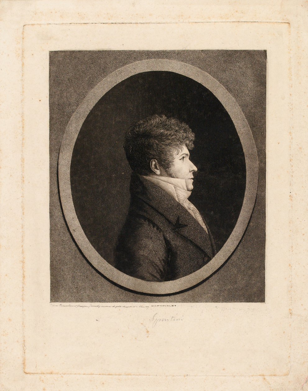 Portrait of the Conductor and Composer Gaspare Spontini by Edme Quenedey