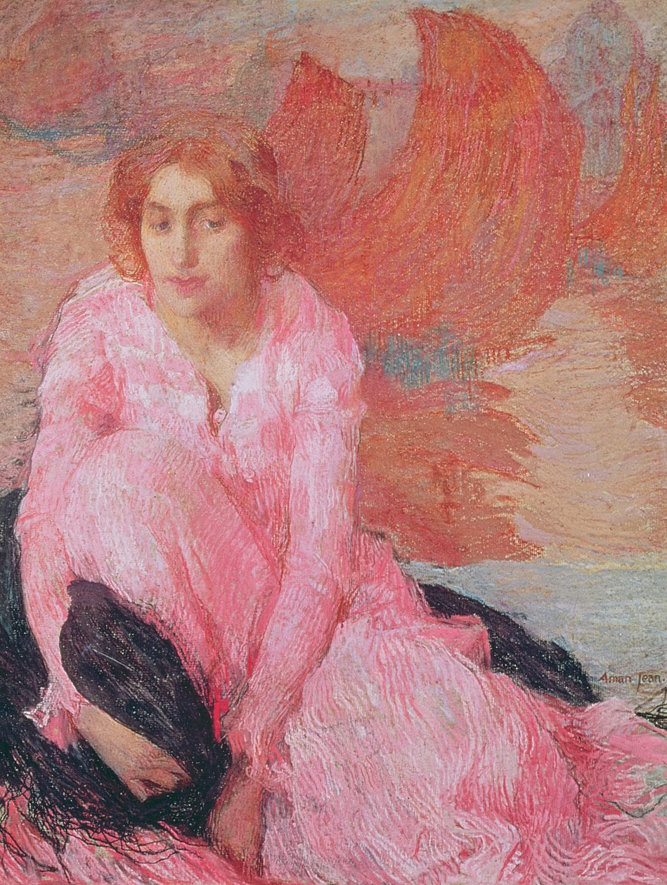 Lady in Pink by Edmond François Aman Jean