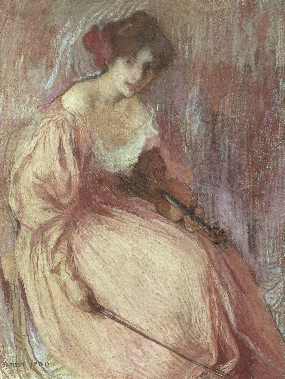 The Young Violinist by Edmond François Aman Jean
