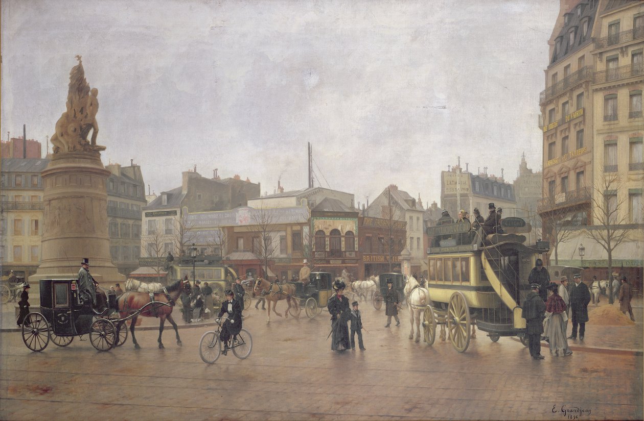 La Place Clichy, Paris, 1896 by Edmond Georges Grandjean