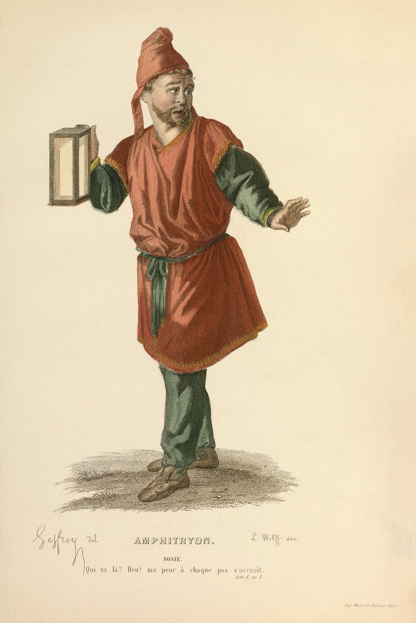 Costume for the role of Sosie by Edmond Aime Florentin Geffroy