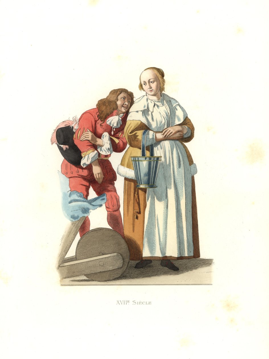 Dutch Bourgeoise and Page by Edmond Lechevallier-Chevignard