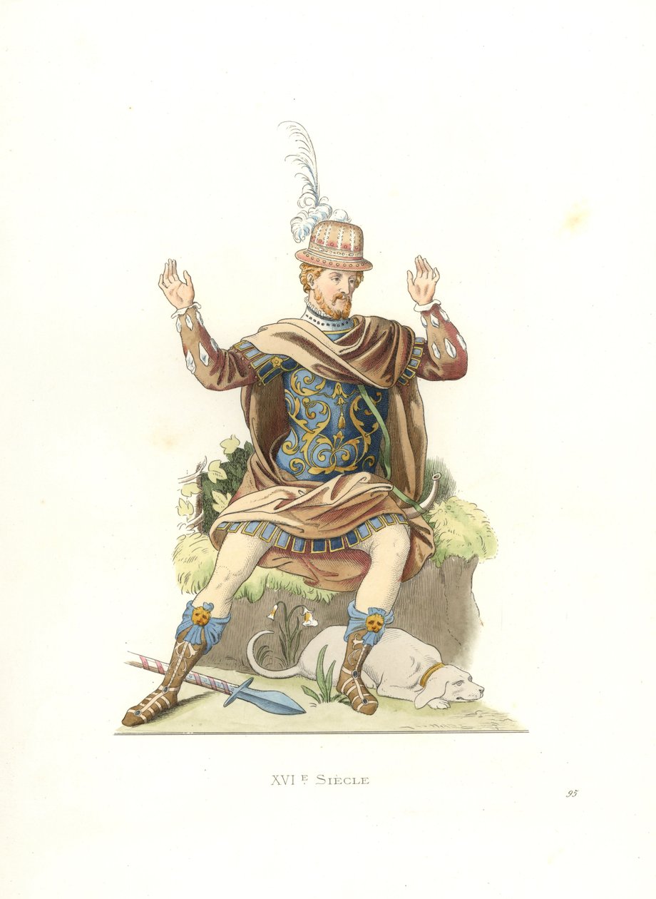French Gentleman in Ancient Costume by Edmond Lechevallier Chevignard