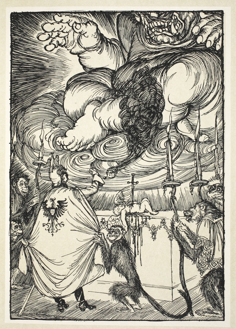 The Black Mass No. 2 (The Celebrant and the Master of Ceremonies), illustration from The Kaiser