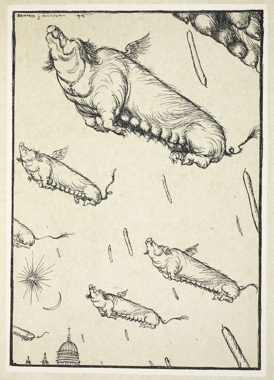 When the Pigs Begin to Fly (Die Blutwurst), Illustration from The Kaiser