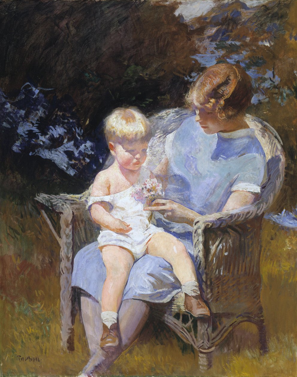 Marjorie and Little Edmund by Edmund Charles Tarbell
