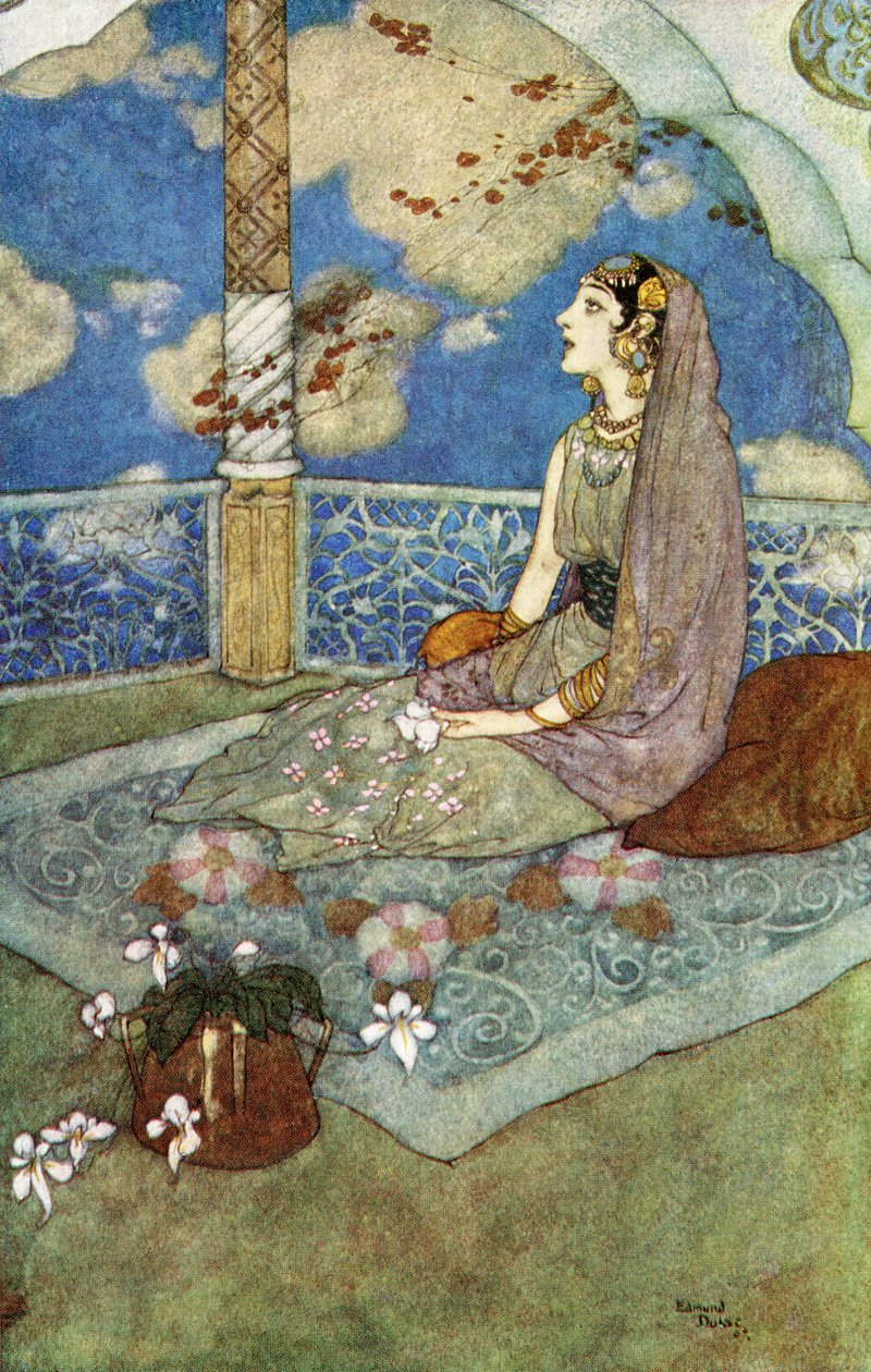 And Ever With the Tears Falling Down From Her Eyes She Sighed and Sang, Illustration from 