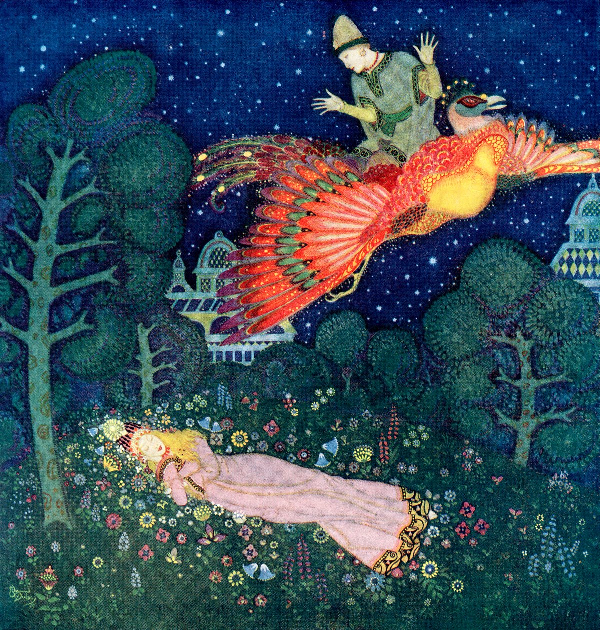 Illustration for The Russian fairytale Firebird by Edmund Dulac