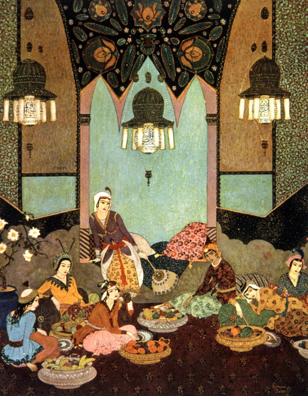 The Room of Fruits, Sinbad the Sailor by Edmund Dulac