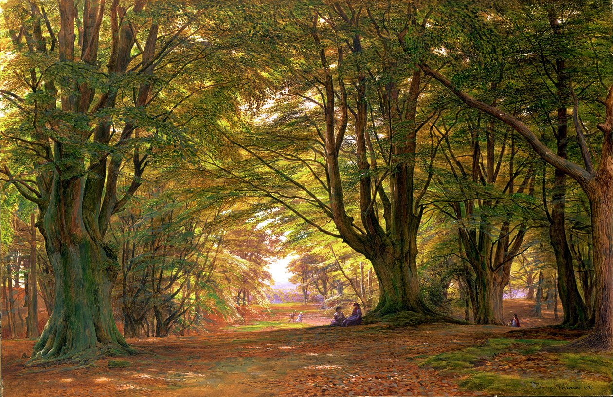 Playing in the Beech Wood, 1876 by Edmund George Warren