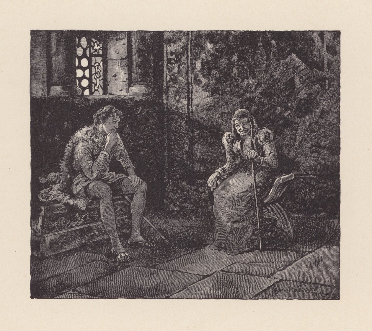 Illustration for The Eve of St Agnes by John Keats by Edmund Henry Garrett
