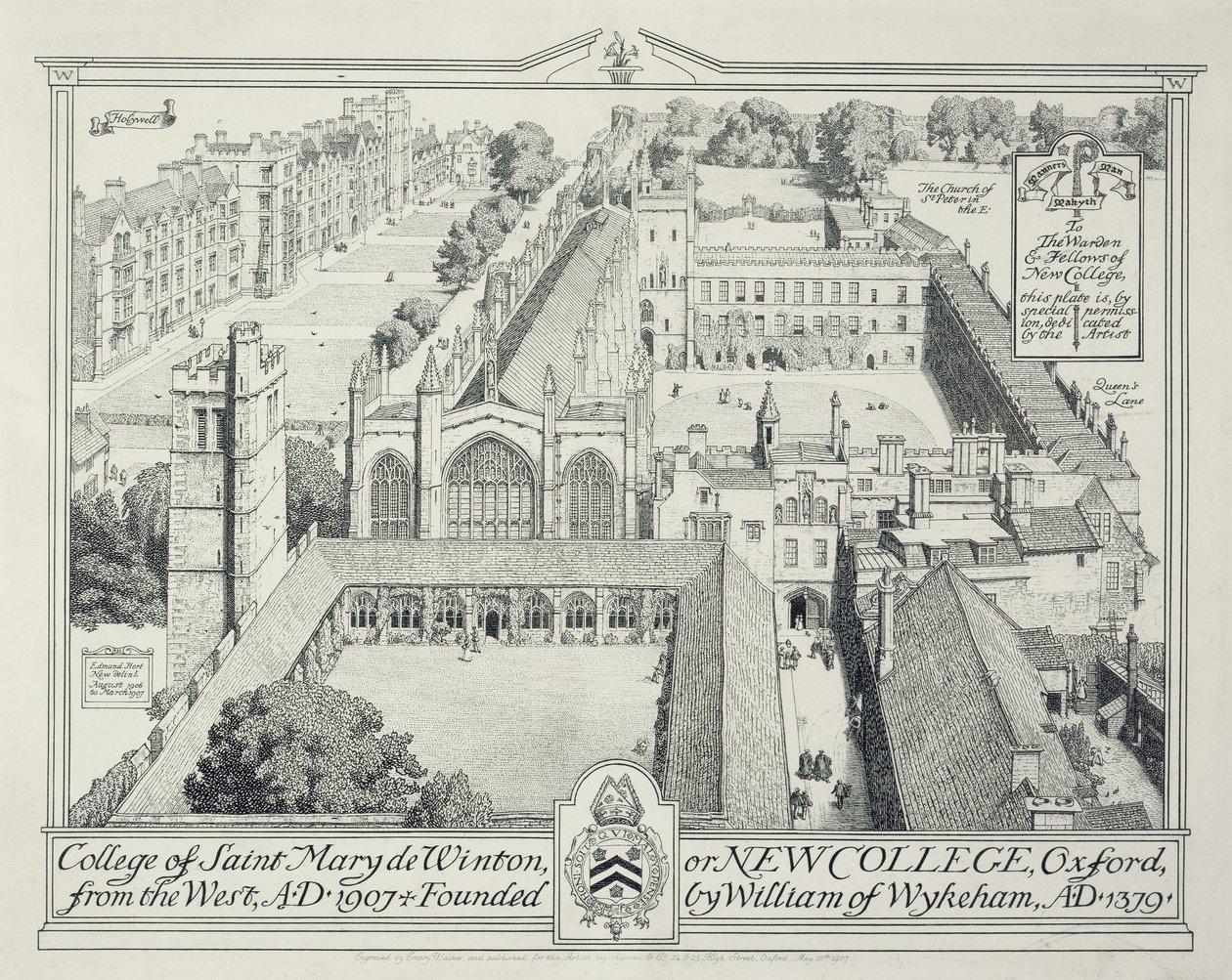 The College of St Mary de Winton or New College by Edmund Hort New
