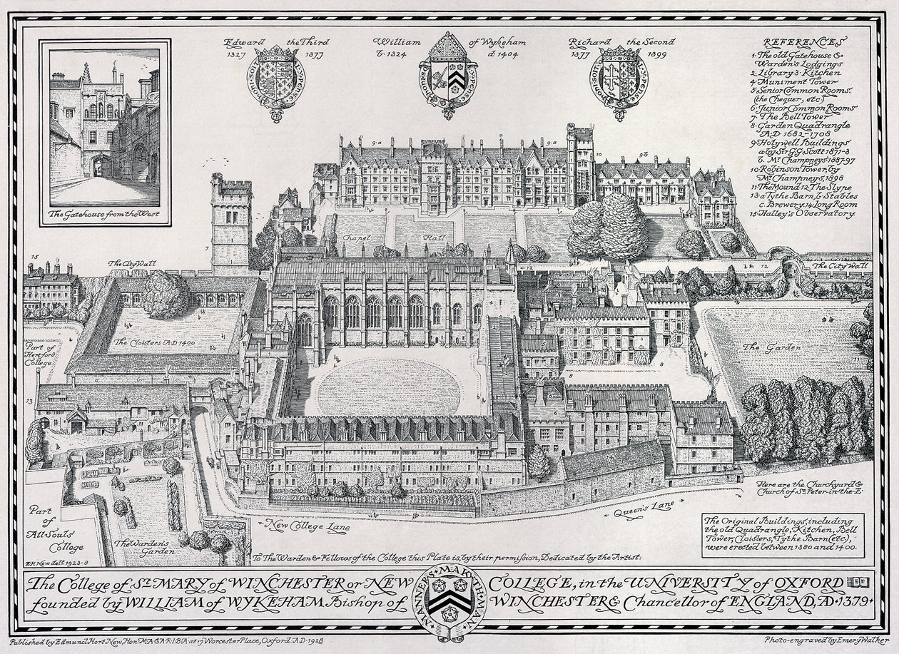 The College of St Mary of Winchester or New College by Edmund Hort New