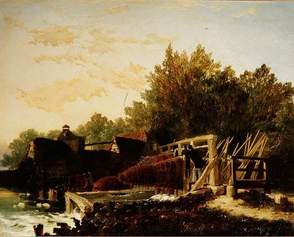 Bucks Damaged by Flood, Mapledurham, Berks, Morning by Edmund John Niemann